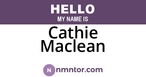 Cathie Maclean