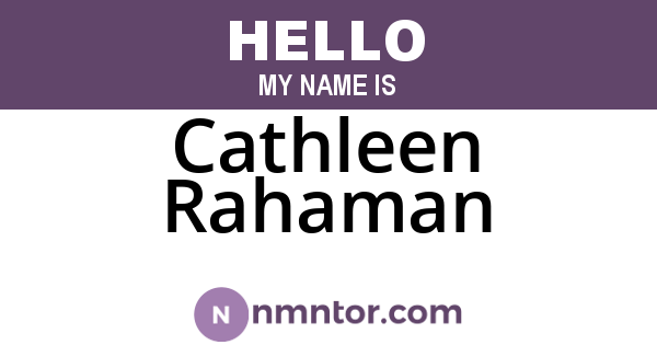 Cathleen Rahaman
