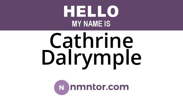 Cathrine Dalrymple
