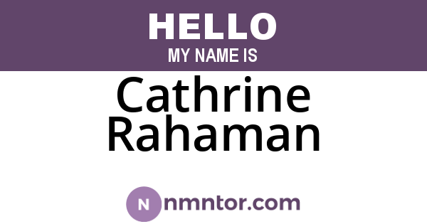 Cathrine Rahaman