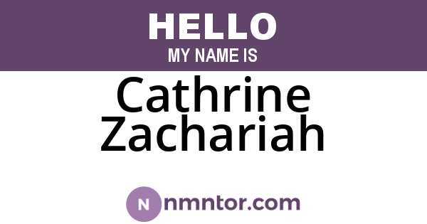 Cathrine Zachariah