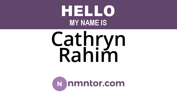 Cathryn Rahim