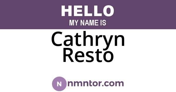 Cathryn Resto