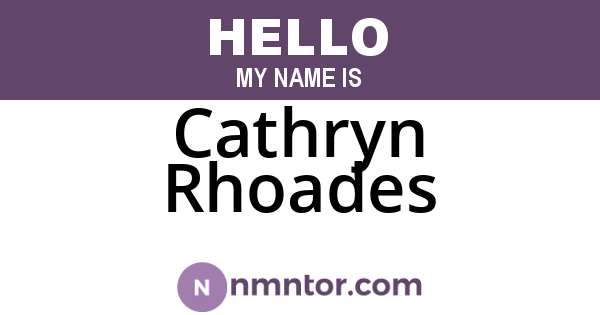 Cathryn Rhoades