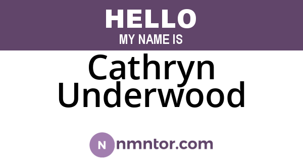 Cathryn Underwood