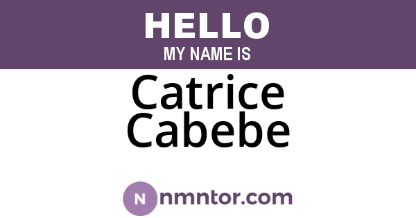 Catrice Cabebe