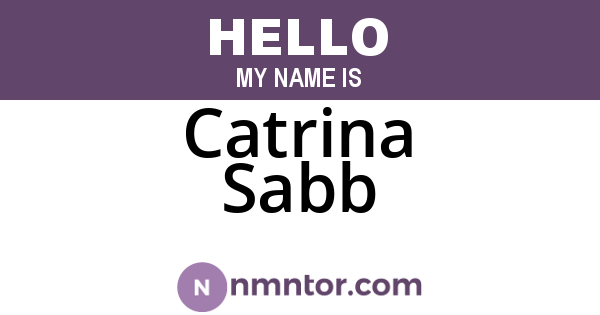 Catrina Sabb