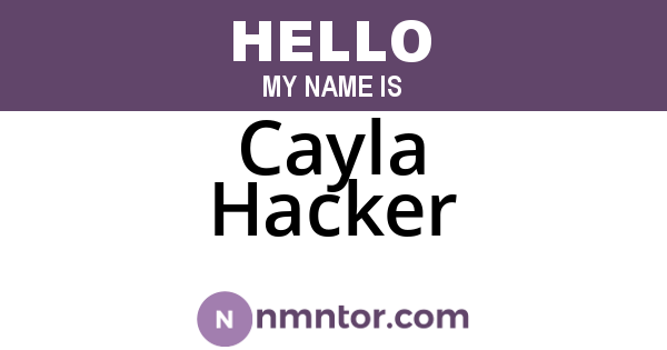 Cayla Hacker
