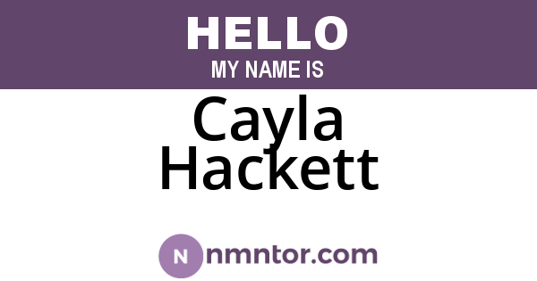 Cayla Hackett