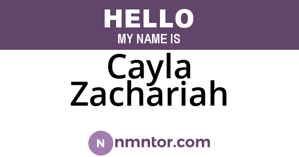 Cayla Zachariah