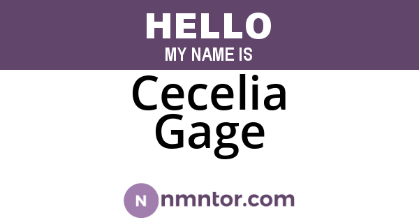 Cecelia Gage