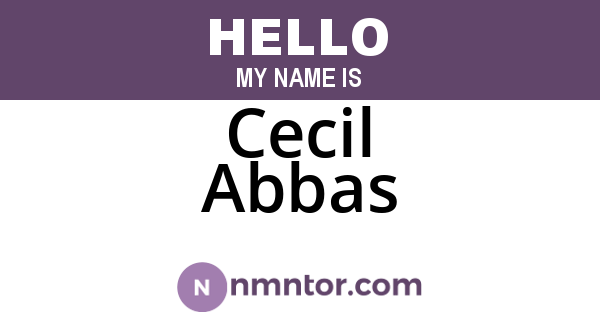 Cecil Abbas