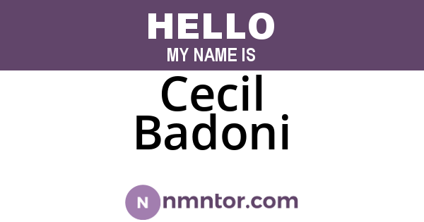 Cecil Badoni