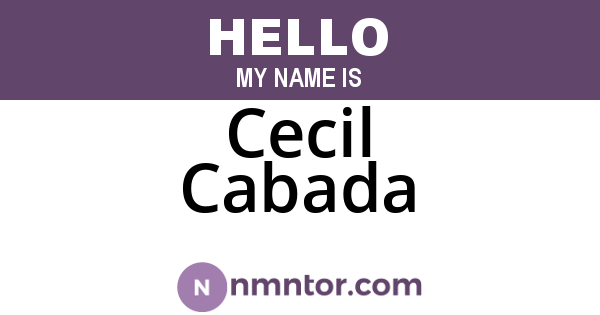 Cecil Cabada
