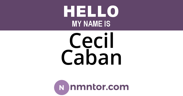 Cecil Caban