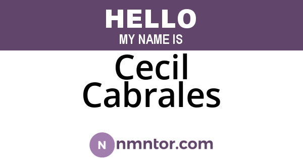 Cecil Cabrales
