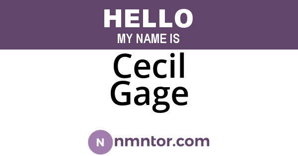 Cecil Gage