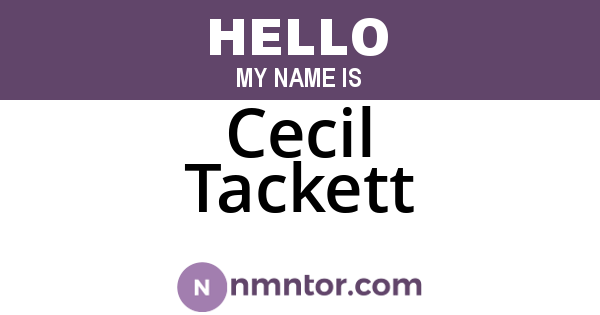 Cecil Tackett