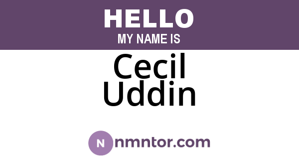 Cecil Uddin