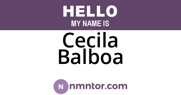 Cecila Balboa