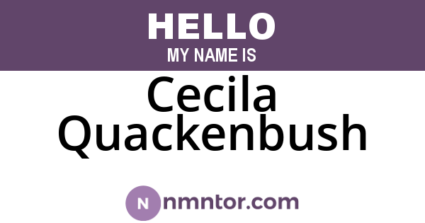 Cecila Quackenbush
