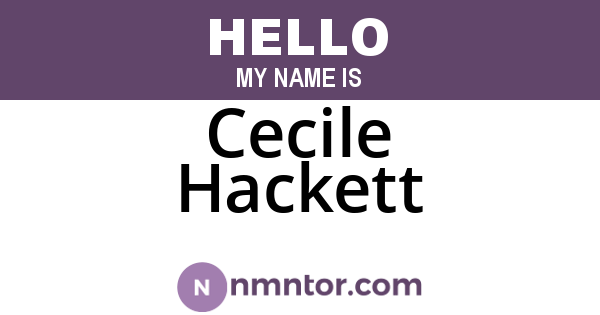 Cecile Hackett