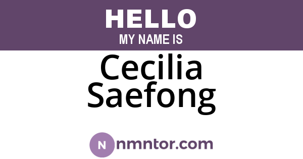 Cecilia Saefong