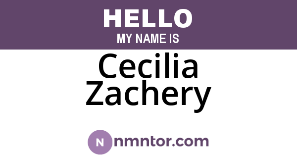 Cecilia Zachery