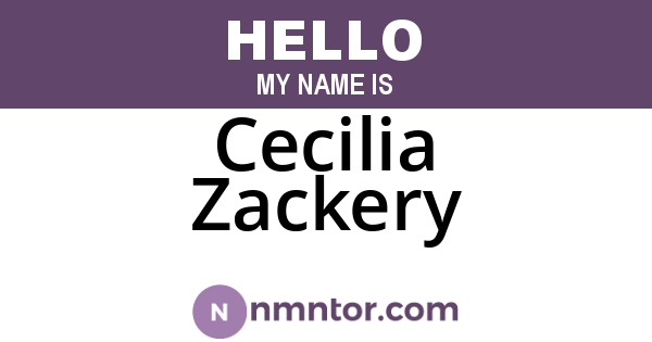 Cecilia Zackery