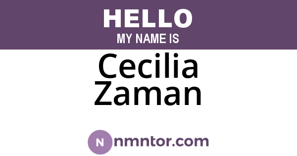 Cecilia Zaman