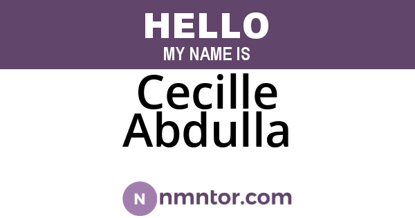 Cecille Abdulla