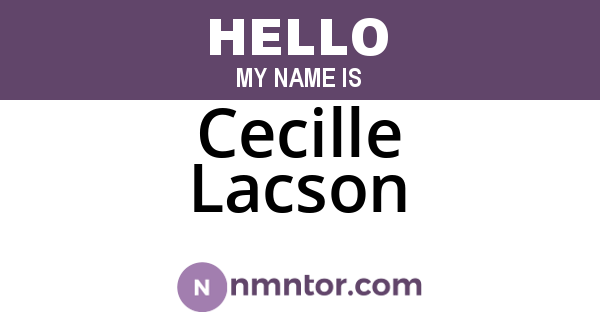 Cecille Lacson
