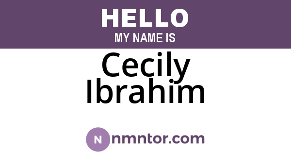 Cecily Ibrahim