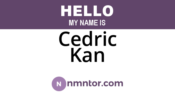Cedric Kan
