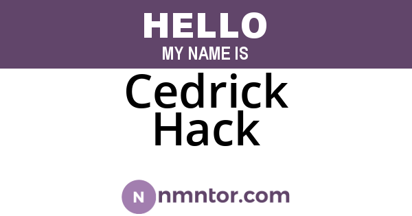 Cedrick Hack