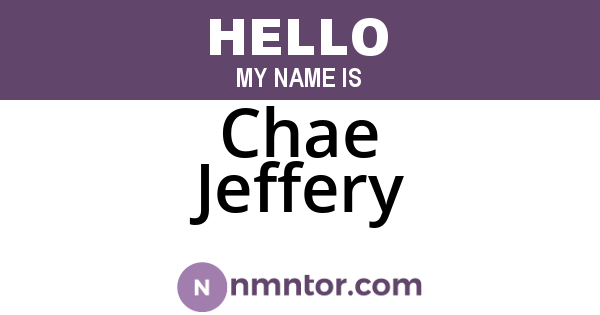 Chae Jeffery