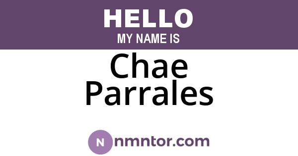 Chae Parrales