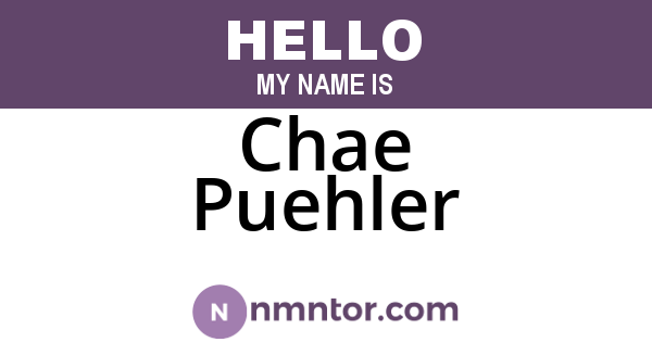 Chae Puehler