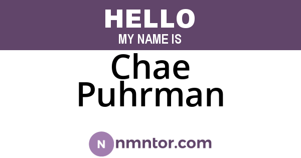 Chae Puhrman