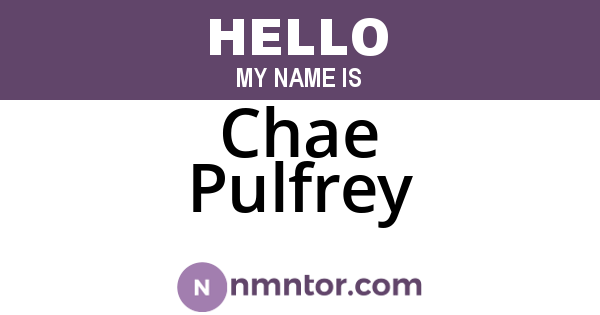 Chae Pulfrey