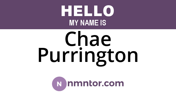 Chae Purrington