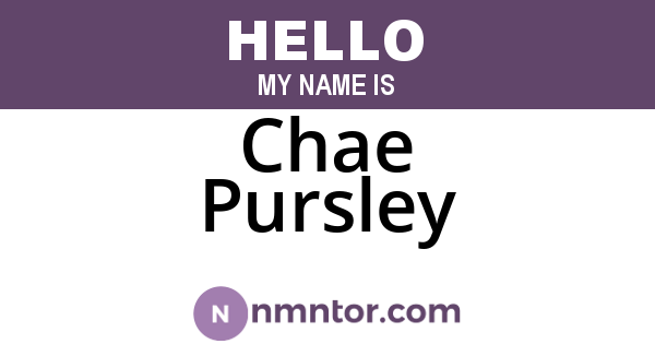 Chae Pursley