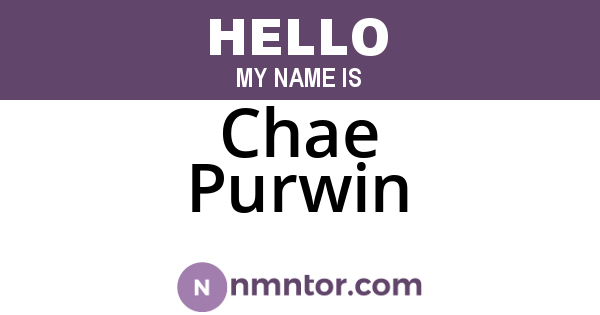 Chae Purwin