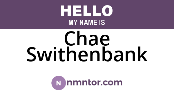 Chae Swithenbank