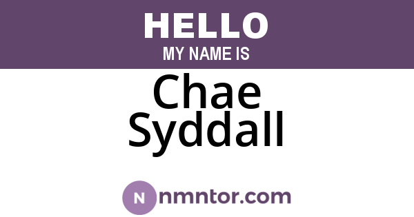 Chae Syddall