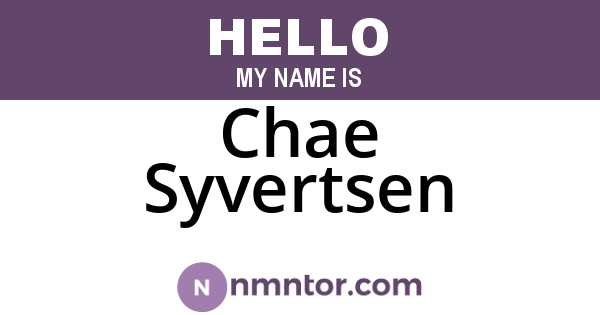 Chae Syvertsen