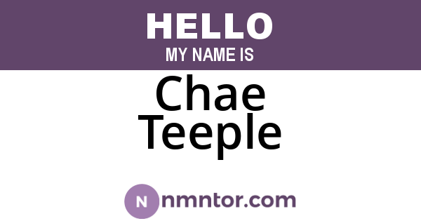 Chae Teeple