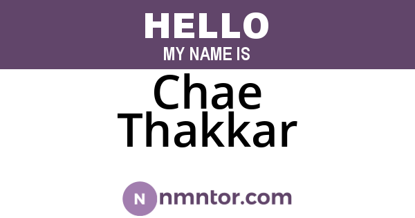 Chae Thakkar