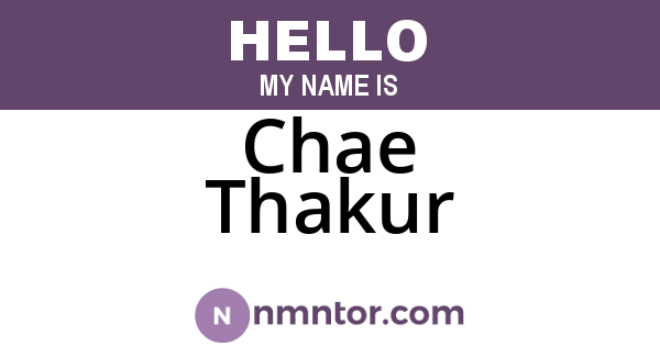 Chae Thakur