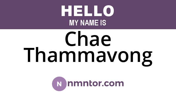Chae Thammavong